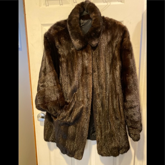 Jackets & Blazers - Brown 100% Mink Fur Coat